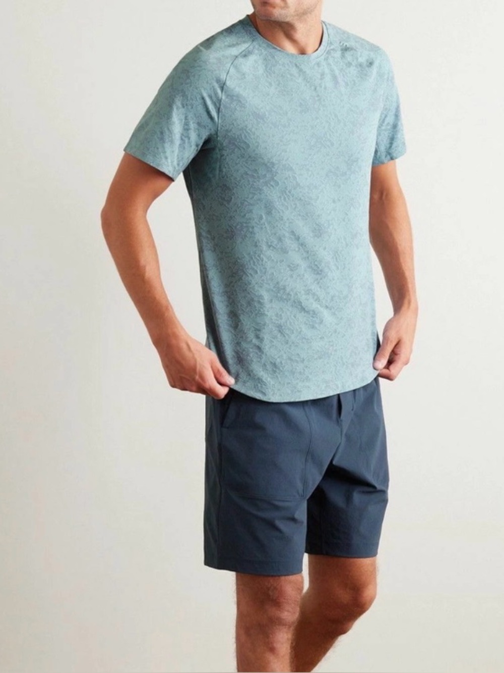 Lululemon License To Train Floral-Jacquard Stretch Jersey T-Shirt Blue